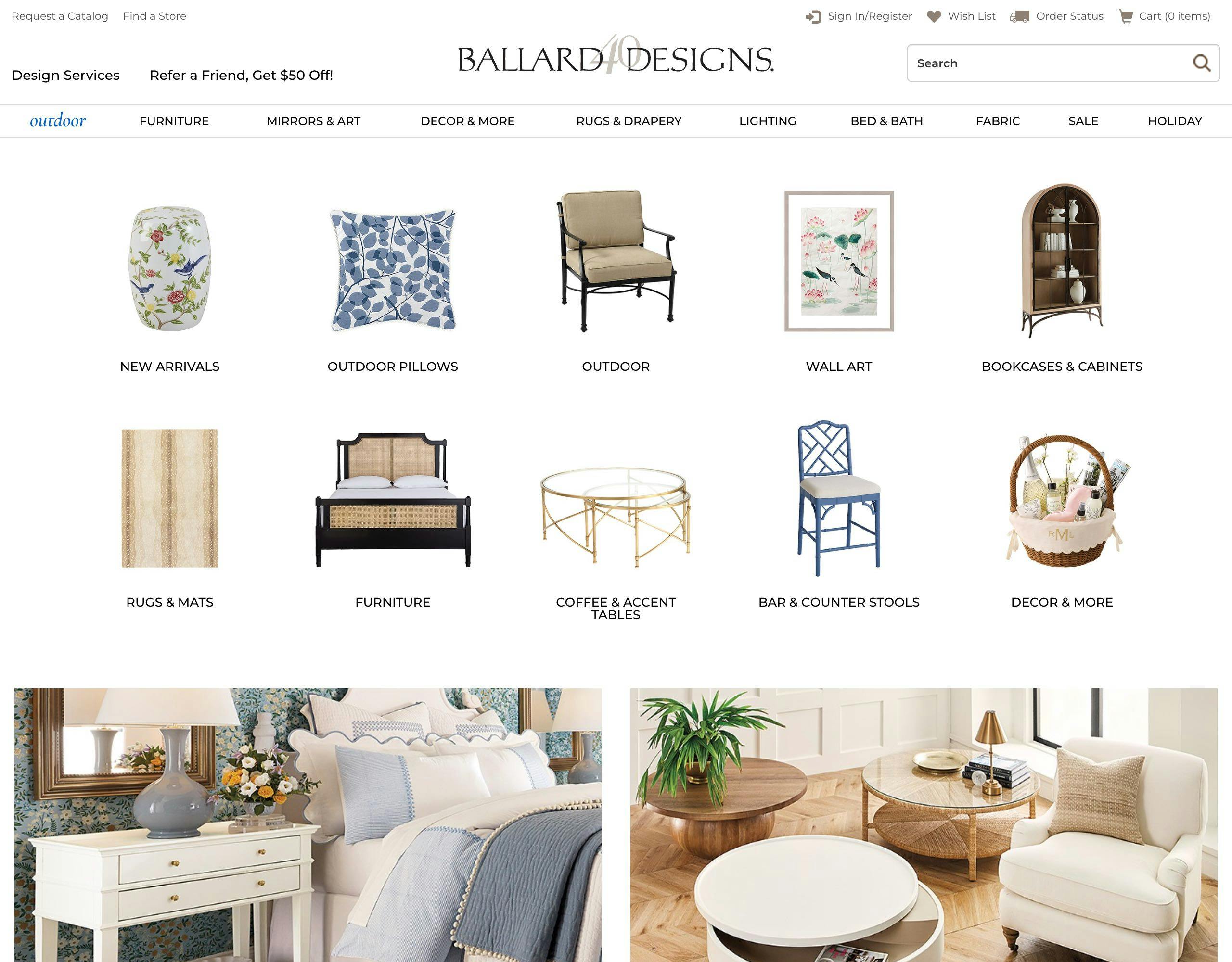 Ballard Designs website