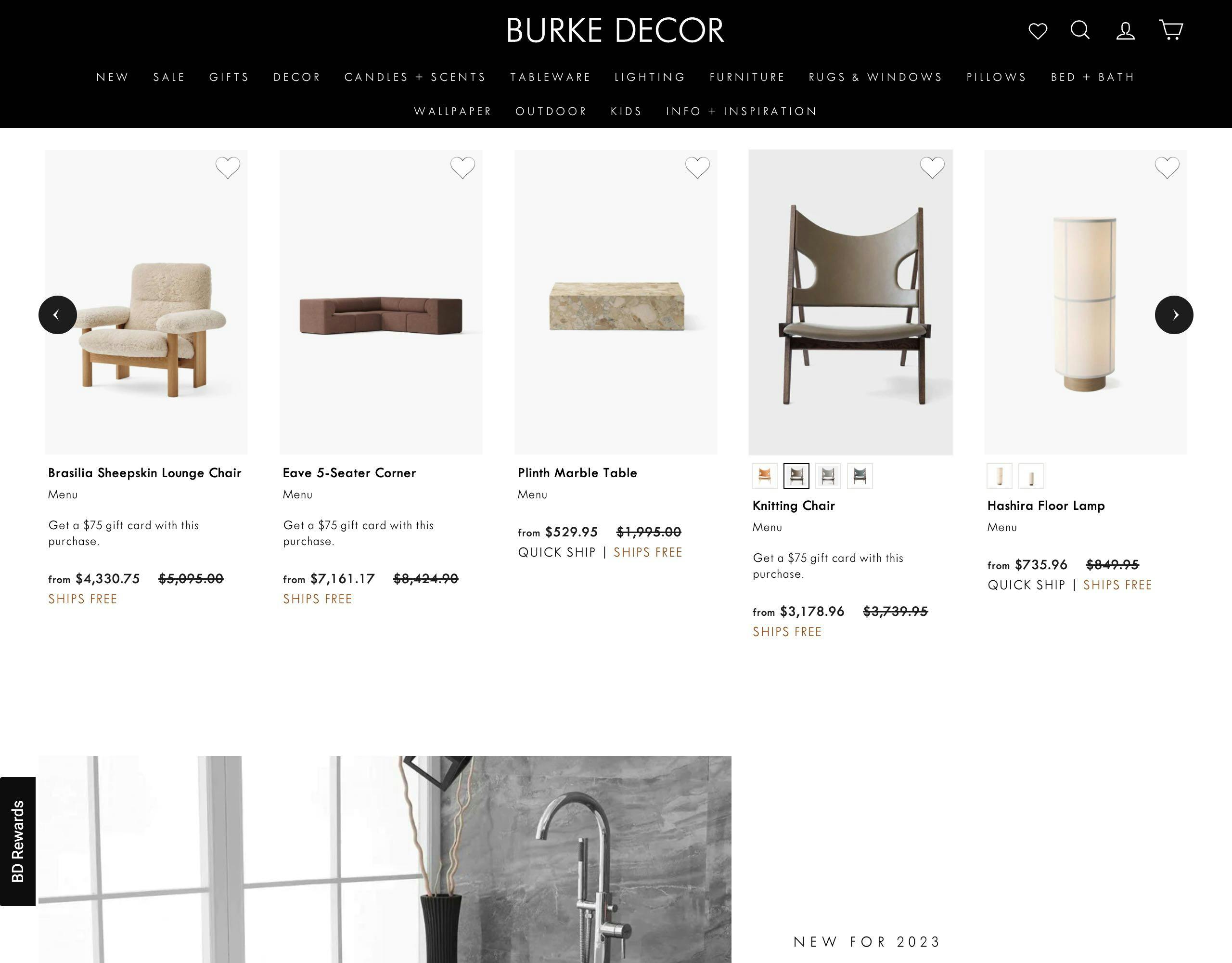 Burke Decor website