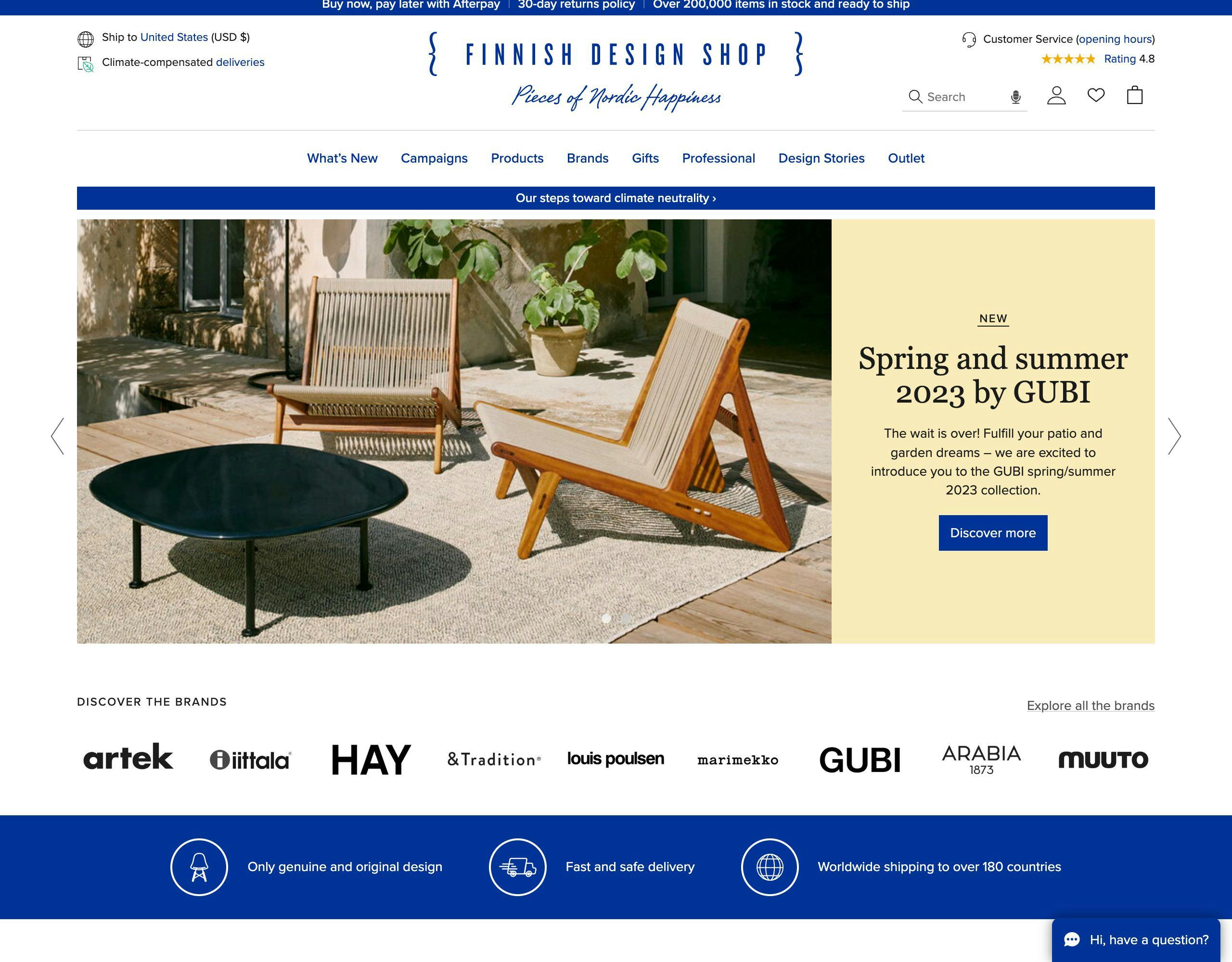 Finish Design Shop website