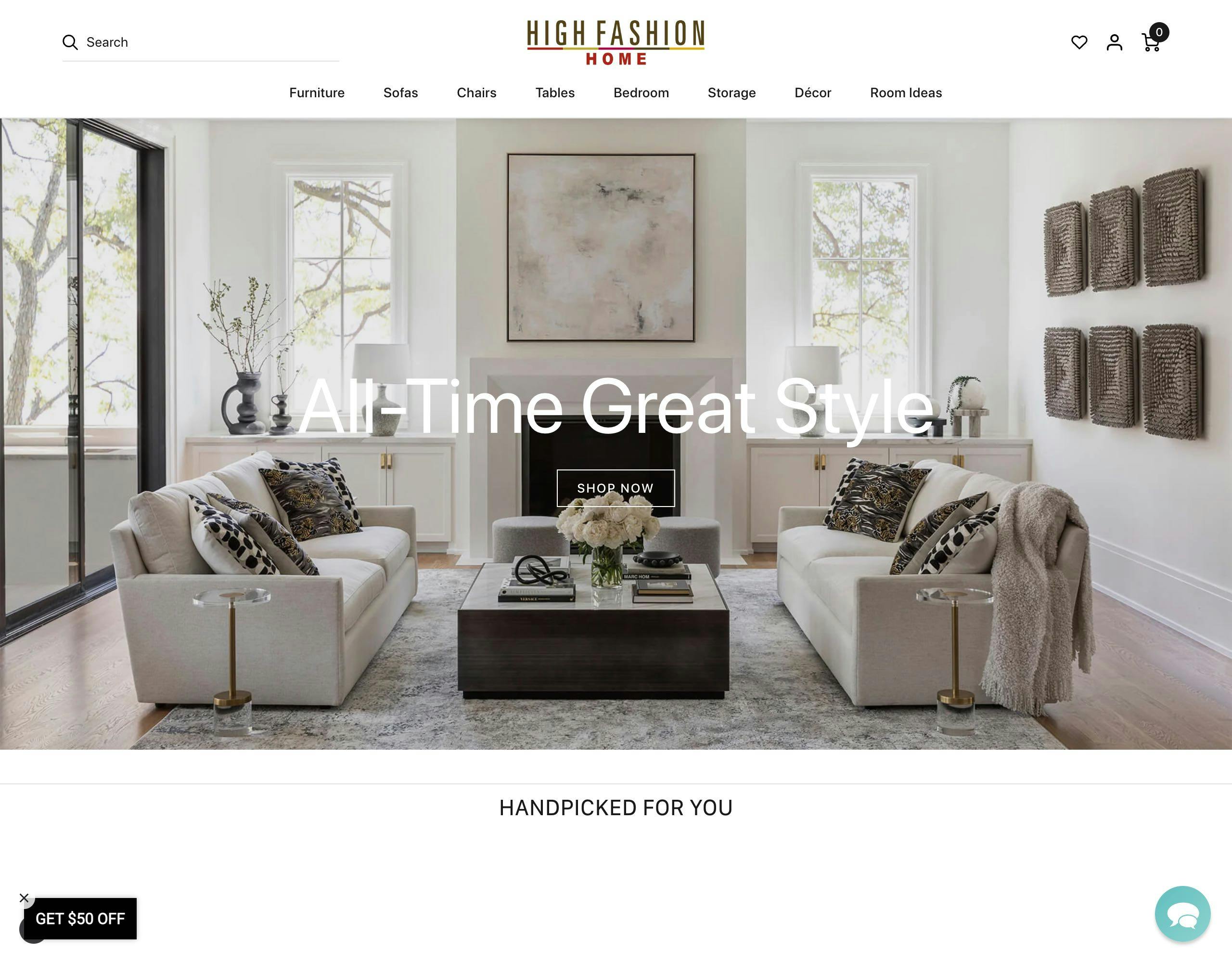High Fashion Home website