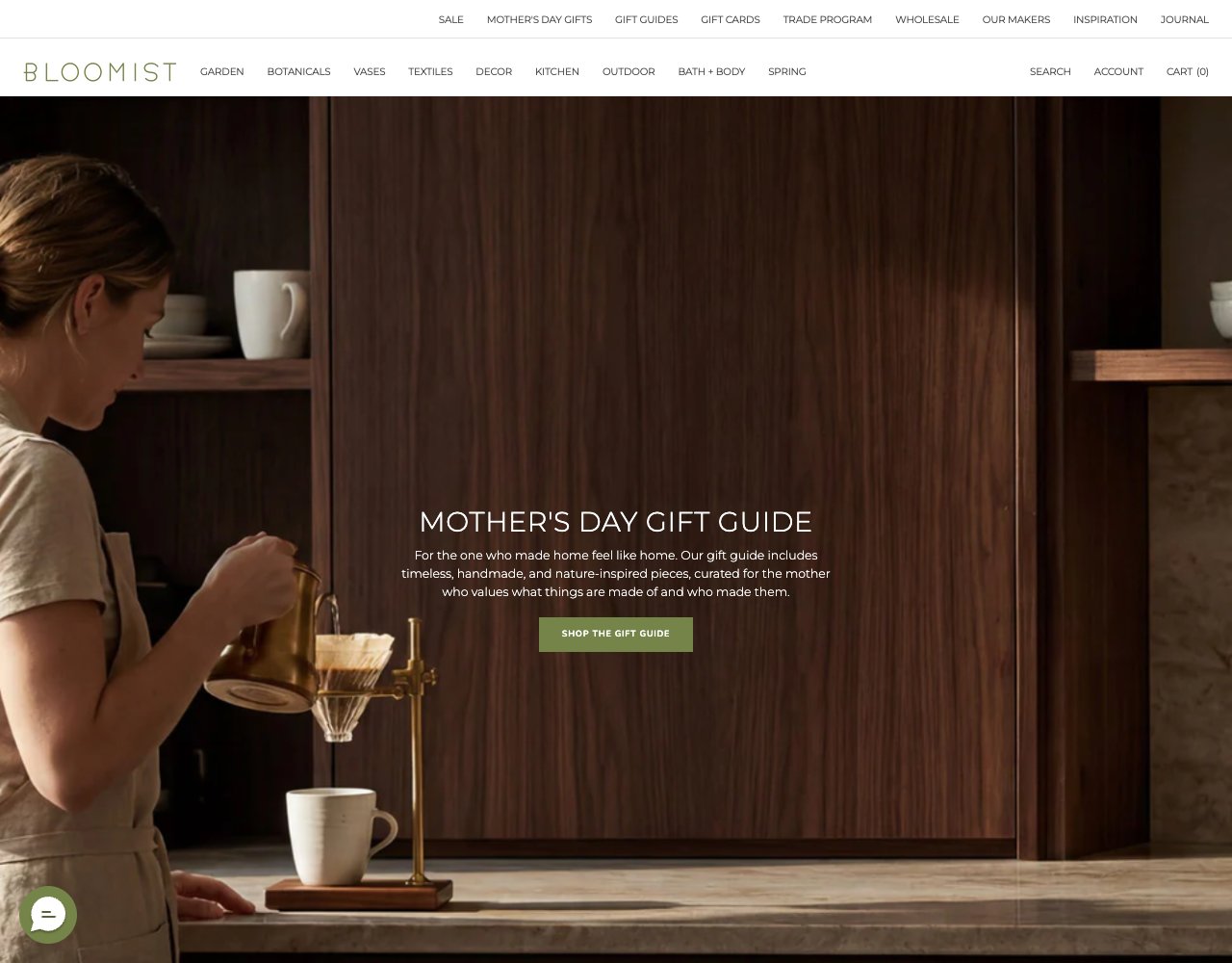 Bloomist website, captured for Catalog's review