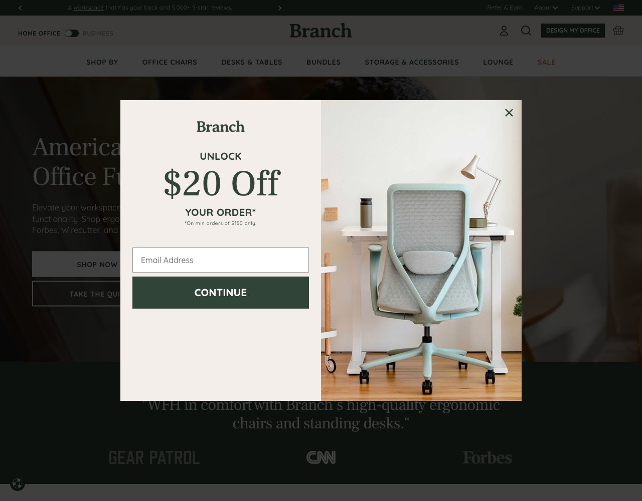 Branch website, captured for Catalog's review
