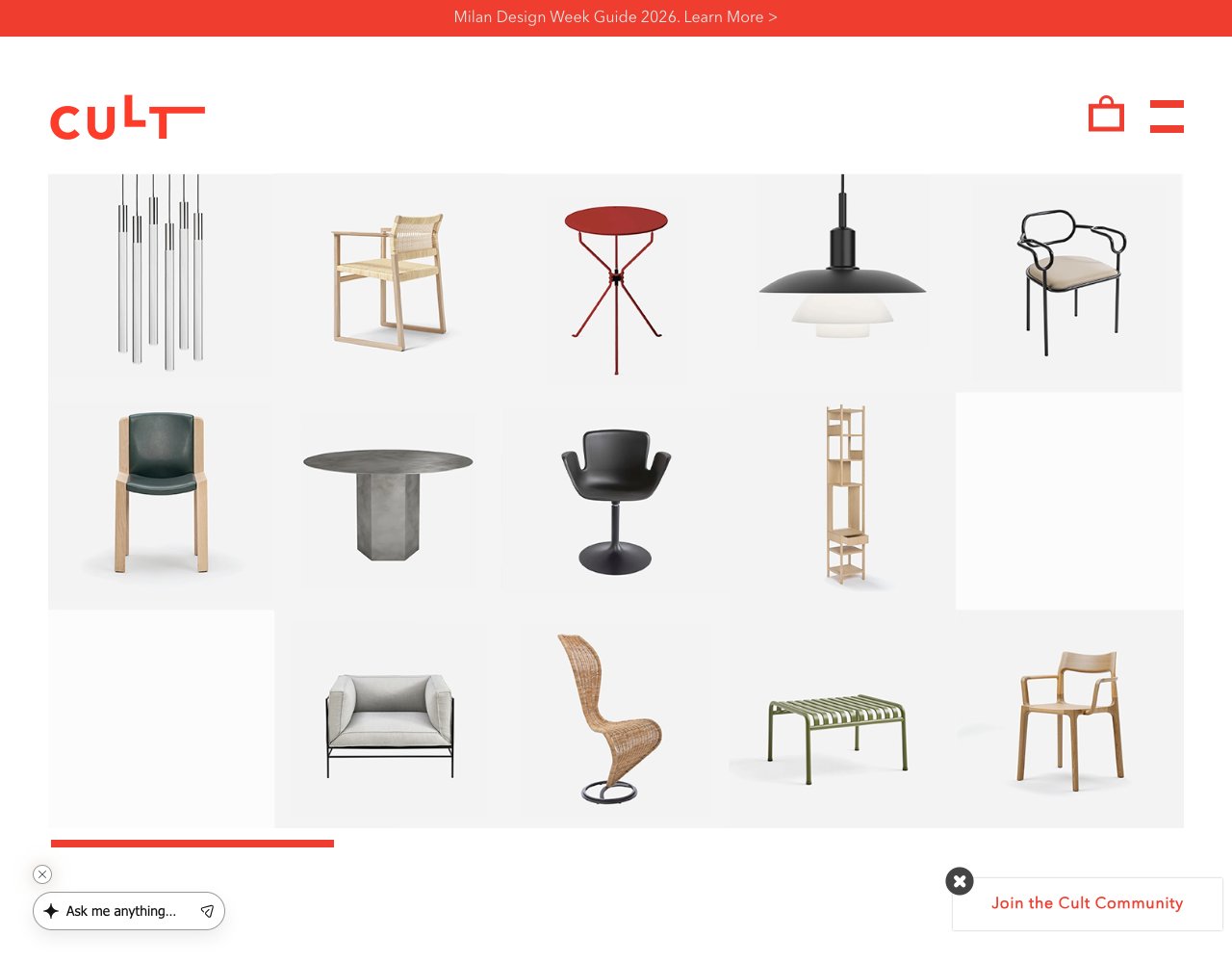 Cult Design website, captured for Catalog's review