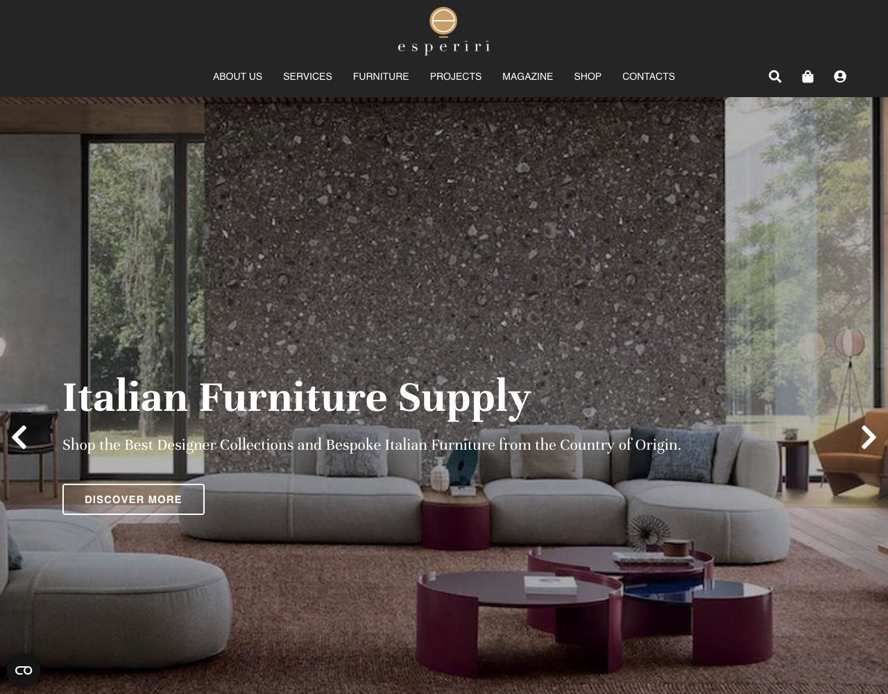 Esperiri website, captured for Catalog's review