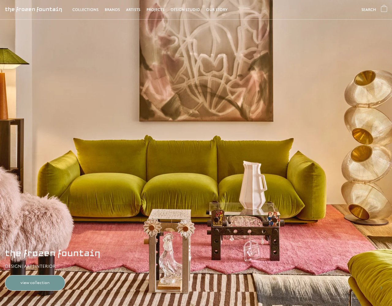 The Frozen Fountain website, captured for Catalog's review