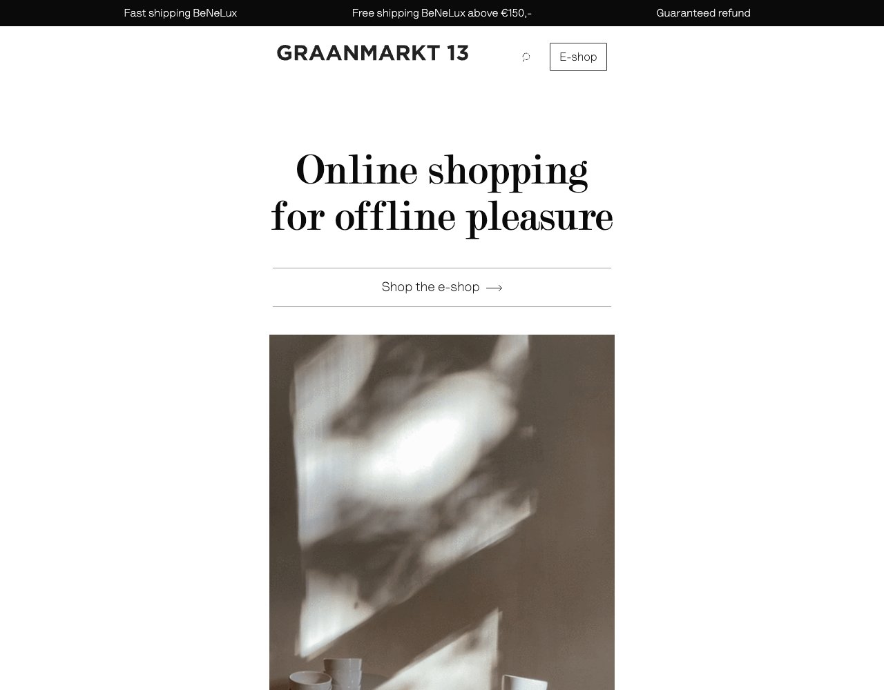Graanmarkt 13 website, captured for Catalog's review