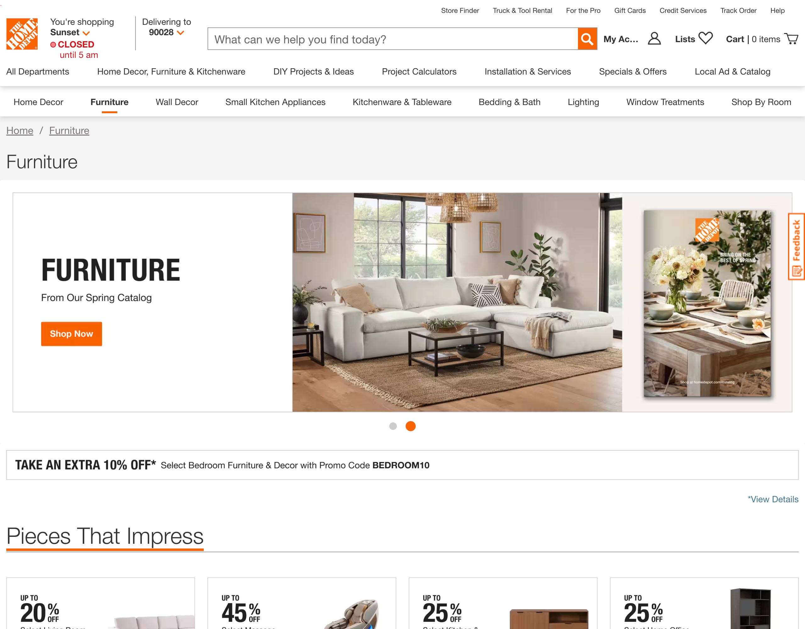 The Home Depot website