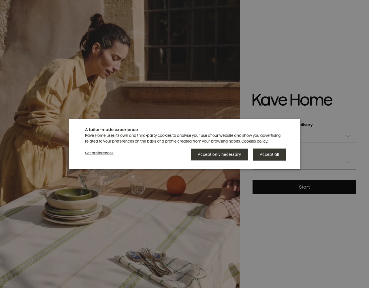Kave Home website, captured for Catalog's review