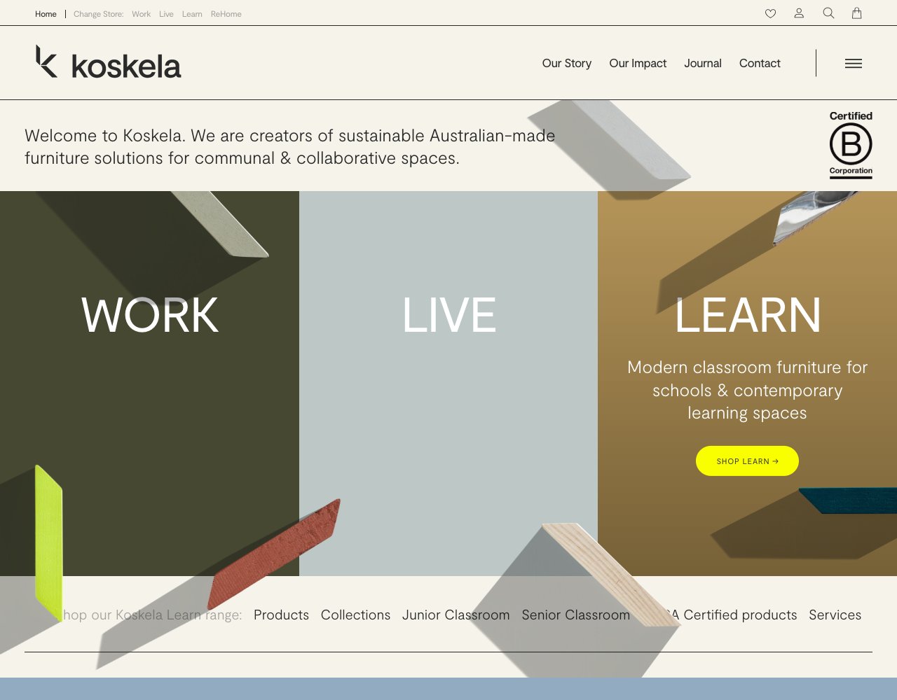 Koskela website, captured for Catalog's review