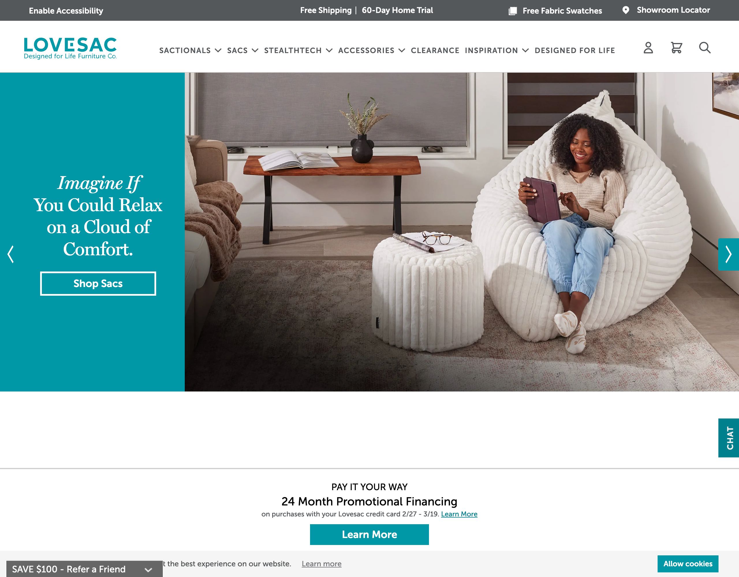 Lovesac website