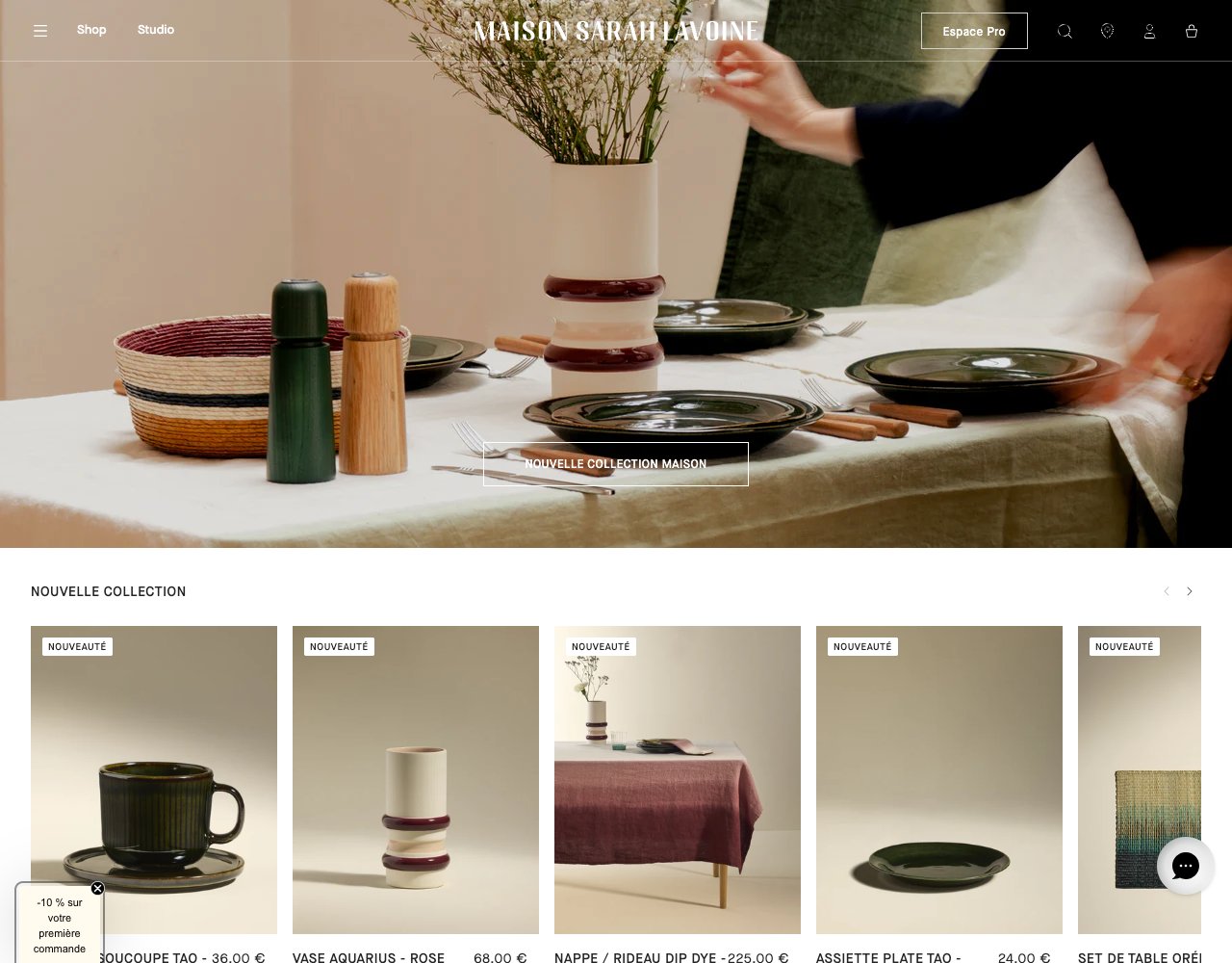 Maison Sarah Lavoine website, captured for Catalog's review