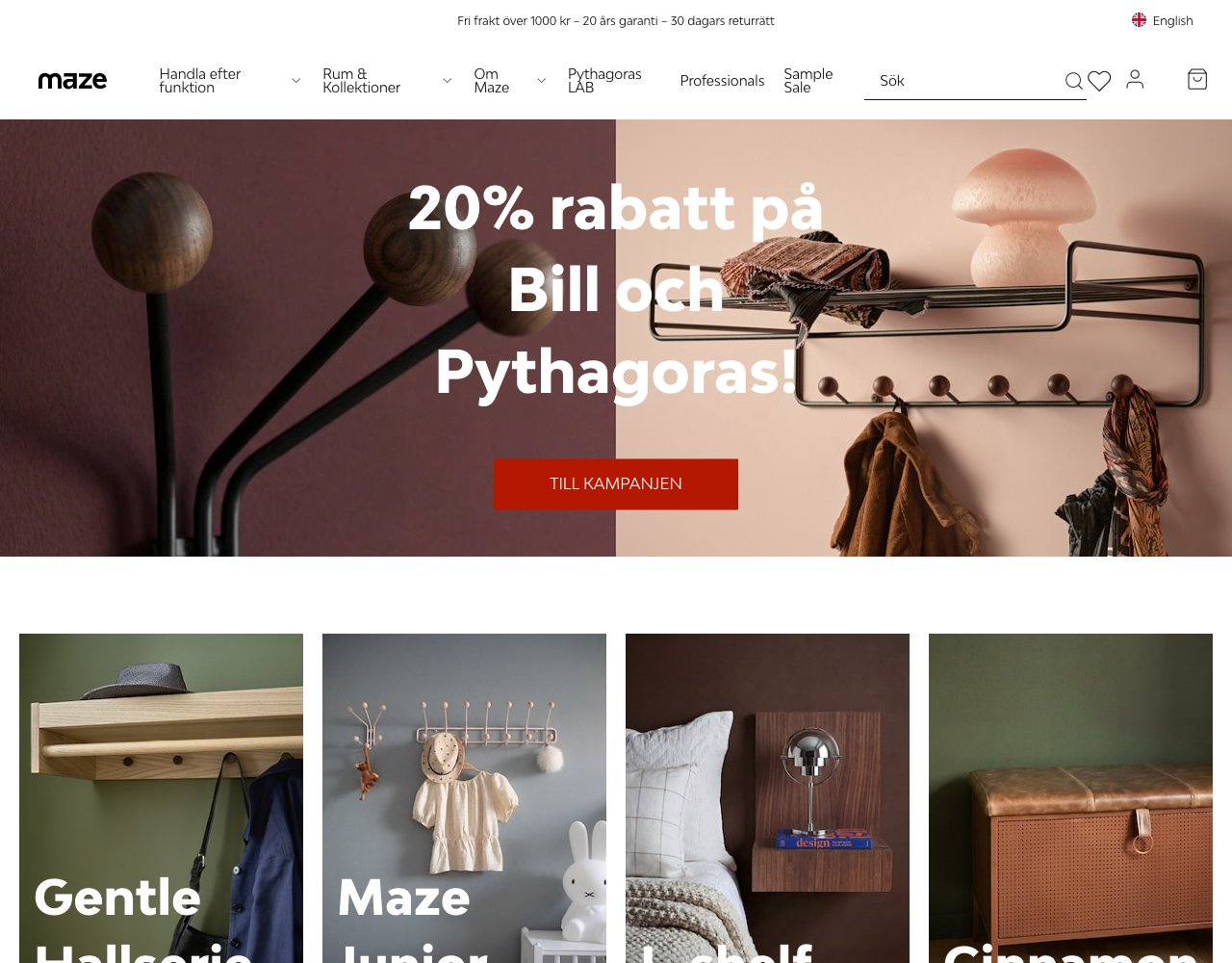 Maze Interior website, captured for Catalog's review