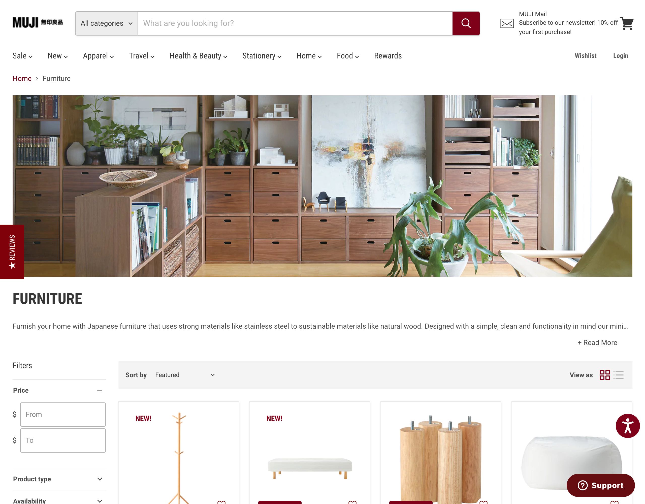 Muji website