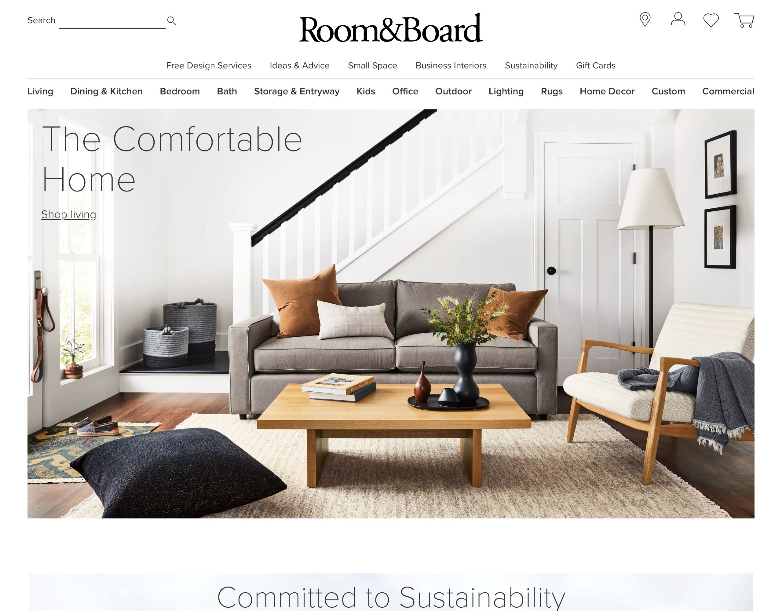 Room & Board website