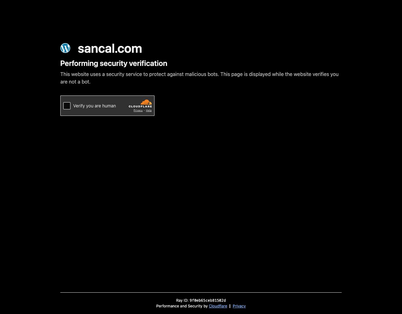 Sancal website, captured for Catalog's review