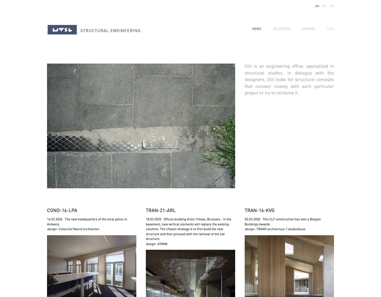 Util website, captured for Catalog's review