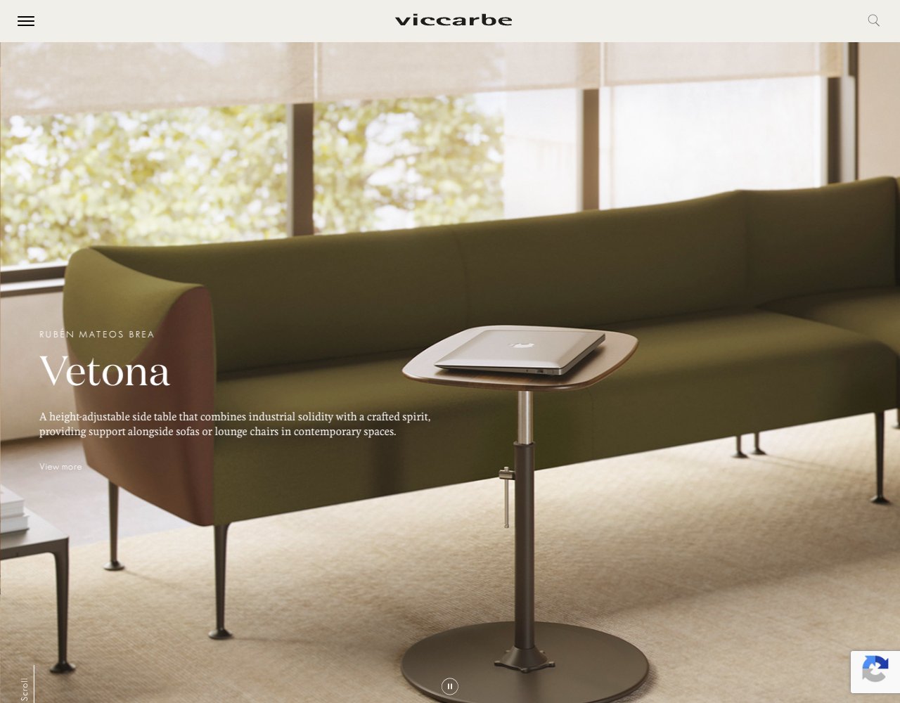Viccarbe website, captured for Catalog's review
